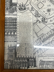 Vintage Reproduction Map "An Exact Delineation of the Famous City of Bristol & Suburbs" by Jacobus Millerd 1673