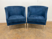 Kinnarps Arriba Blue Cloth Tub Chairs (Pair of)