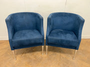 Kinnarps Arriba Blue Cloth Tub Chairs (Pair of)