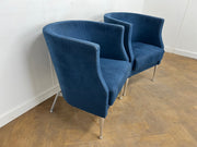 Kinnarps Arriba Blue Cloth Tub Chairs (Pair of)
