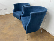 Kinnarps Arriba Blue Cloth Tub Chairs (Pair of)
