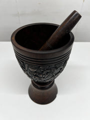 Hand Carved African Wooden Mortar and Pestle