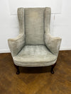 Antique Georgian Overscaled Cabriole Leg Wing Chair