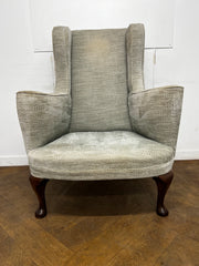 Antique Georgian Overscaled Cabriole Leg Wing Chair
