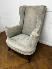 Antique Georgian Overscaled Cabriole Leg Wing Chair