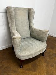 Antique Georgian Overscaled Cabriole Leg Wing Chair