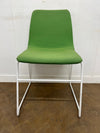 Used NaughtOne Viv Stacking Chair with Sled Base in Green Cloth.