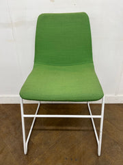 Used NaughtOne Viv Stacking Chair with Sled Base in Green Cloth.