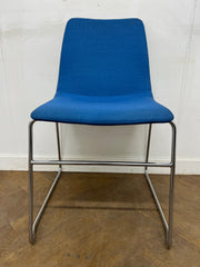 Used NaughtOne Viv Stacking Chair with Sled Base in Blue Cloth.