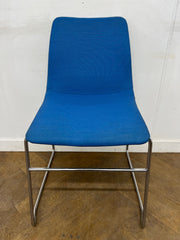Used NaughtOne Viv Stacking Chair with Sled Base in Blue Cloth.