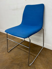 Used NaughtOne Viv Stacking Chair with Sled Base in Blue Cloth.