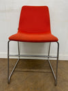 Used NaughtOne Viv Stacking Chair with Chrome Sled Base in Red Cloth