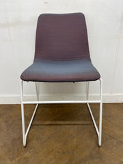 Used NaughtOne Viv Stacking Chair with White Sled Base in 2 Tone Purple Cloth