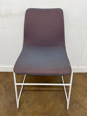 Used NaughtOne Viv Stacking Chair with White Sled Base in 2 Tone Purple Cloth