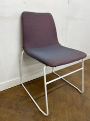 Used NaughtOne Viv Stacking Chair with White Sled Base in 2 Tone Purple Cloth