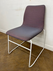 Used NaughtOne Viv Stacking Chair with White Sled Base in 2 Tone Purple Cloth
