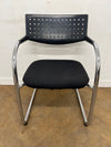 Vitra Vis a Vis Chrome Cantilever Framed Meeting Chair with Black Check Cloth Seat