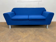 Blue Cloth 2 Seat Reception Style Sofa