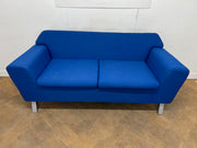 Blue Cloth 2 Seat Reception Style Sofa