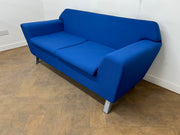Blue Cloth 2 Seat Reception Style Sofa
