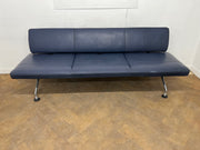 Vintage Vitra Area Dark Blue Leather Sofa Designed by Antonio Citterio Circa 1990's