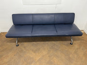 Vintage Vitra Area Dark Blue Leather Sofa Designed by Antonio Citterio Circa 1990's