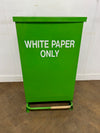 Green Fire Retardant Fully Enclosed Steel Pedal Bin 65 Litre "Labelled White Paper Only"