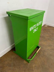 Green Fire Retardant Fully Enclosed Steel Pedal Bin 65 Litre "Labelled White Paper Only"