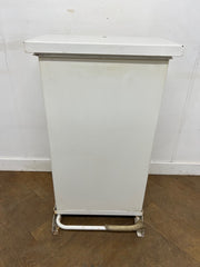 White Fire Retardant Fully Enclosed Steel Pedal Bin 65 Litre.