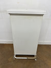 White Fire Retardant Fully Enclosed Steel Pedal Bin 65 Litre.