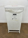White Fire Retardant Fully Enclosed Steel Pedal Bin 65 Litre. "Labelled Glass & Ceramics"