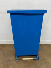 Blue Fire Retardant Fully Enclosed Steel Pedal Bin 65 Litre.