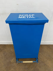 Blue Fire Retardant Fully Enclosed Steel Pedal Bin 65 Litre.