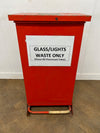 Red Fire Retardant Fully Enclosed Steel Pedal Bin 65 Litre.