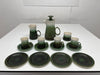Vintage Retro 1970's Iden Studio Pottery 15 Piece Green Coffee Pot Set.