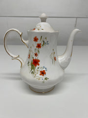 A Vintage Colclough Bone China Teapot "Poppies"