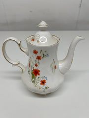 A Vintage Colclough Bone China Teapot "Poppies"