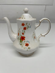 A Vintage Colclough Bone China Teapot "Poppies"