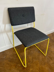 Used Bla Station Tundra Meeting Chair Grey Cloth/Yellow Frame (Set of 4)