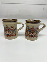 A Pair of Commemorative Coffee Mugs "Charles & Diana" by the Welsh Beaker Company 29th July 1981