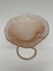 Vintage 1970's Art Nouveau Pink Satin Calla Lily Vase Coil Base