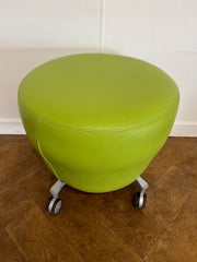 Used Orangebox Point-S Green Vinyl Stool on Wheels