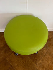 Used Orangebox Point-S Green Vinyl Stool on Wheels