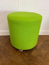 Used Padded Lime Green Cloth Stool on 4 Chrome Feet.