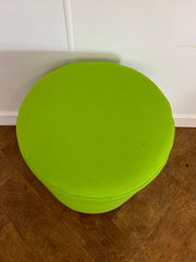 Used Padded Lime Green Cloth Stool on 4 Chrome Feet.