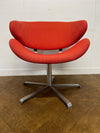 Used Low Orange Cloth Reception Chair on Return Swivel