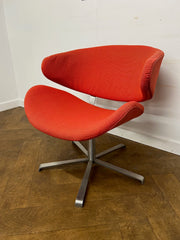 Used Low Orange Cloth Reception Chair on Return Swivel