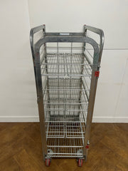 Used Stainless Steel Mobile Warehouse/Tote/Milk Trolley with Brakes