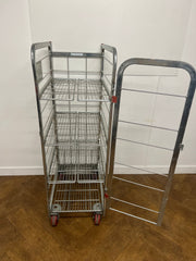 Used Stainless Steel Mobile Warehouse/Tote/Milk Trolley with Brakes