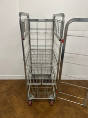 Used Stainless Steel Mobile Warehouse/Tote/Milk Trolley with Brakes